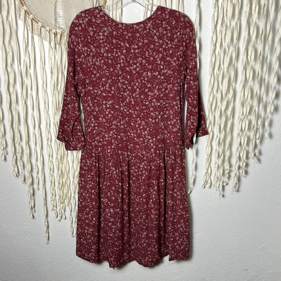 Garnet Hill Bohemian Pocket Detail Wine Colored Foral Print Size 02 - Picture 9 of 15